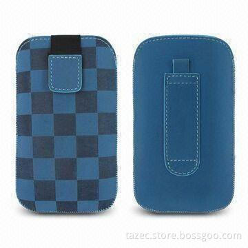 Leather Cases for iPhone, with Pulling Strap and Velcro Closure, Various Colors Available